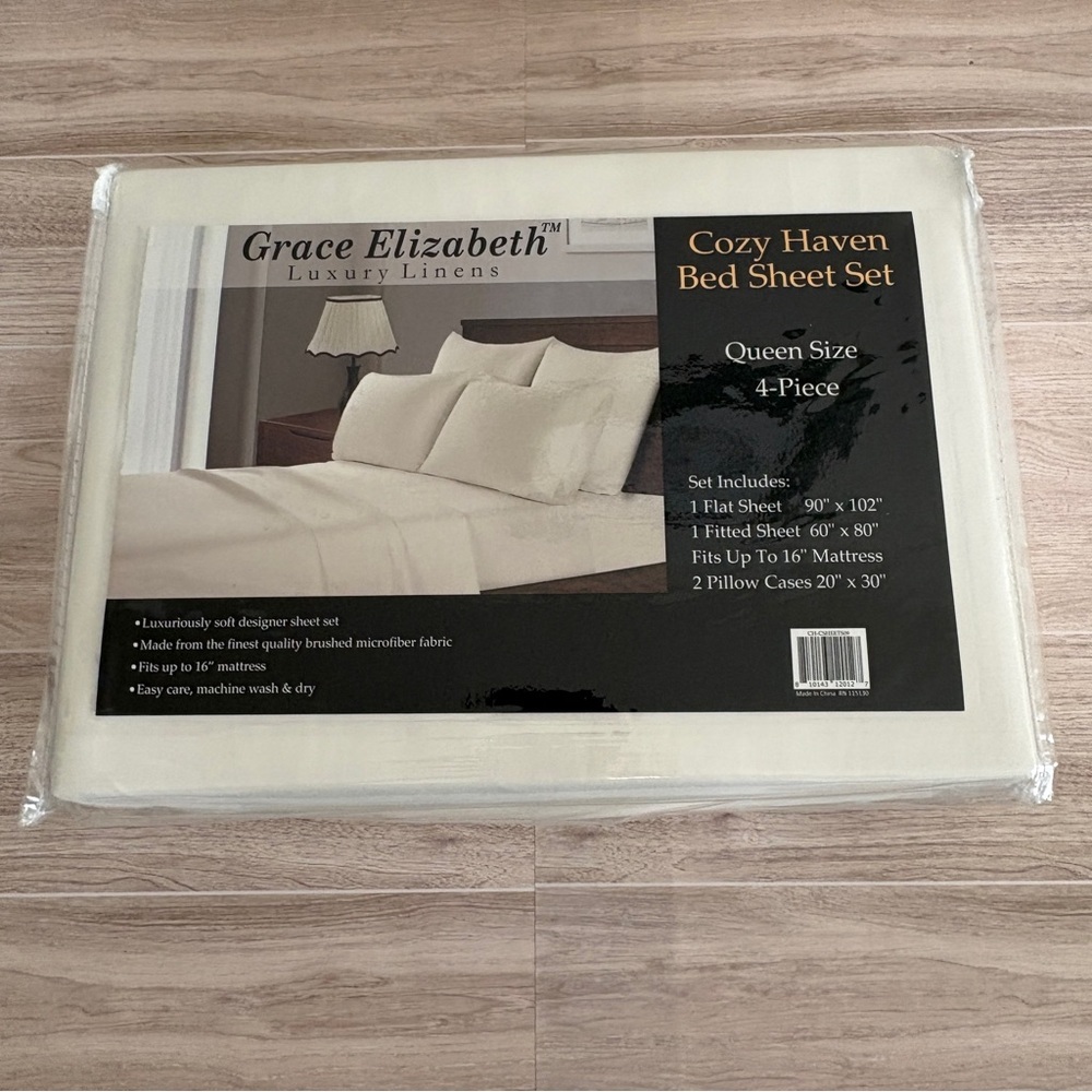 Grace Elizabeth Ivory Queen Sheet Set